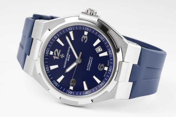 VC Overseas 47040/000A-9008 PPF 1:1 Best Edition Quadrante blu testurizzato su cinturino in gomma blu A1226 - Orologio super clone | 1:1 Best Version