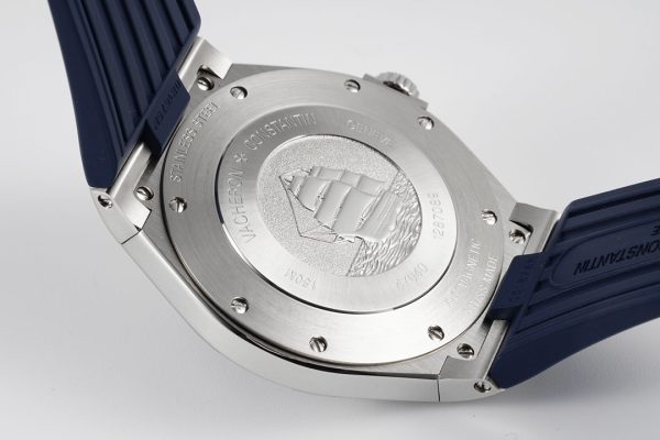 VC Overseas 47040/000A-9008 PPF 1:1 Best Edition Quadrante blu testurizzato su cinturino in gomma blu A1226 - Orologio super clone | 1:1 Best Version
