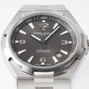 VC Overseas 47040/000W-9500 SS PPF 1:1 Best Edition harmaa kuvioitu Dial SS rannekorun A1226 - Super Clone Watch | 1:1 Paras versio