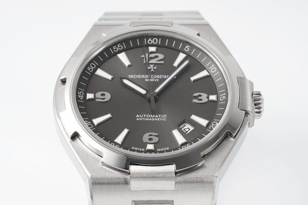 VC Overseas 47040/000W-9500 SS PPF 1:1 Best Edition harmaa kuvioitu Dial SS rannekorun A1226 - Super Clone Watch | 1:1 Paras versio