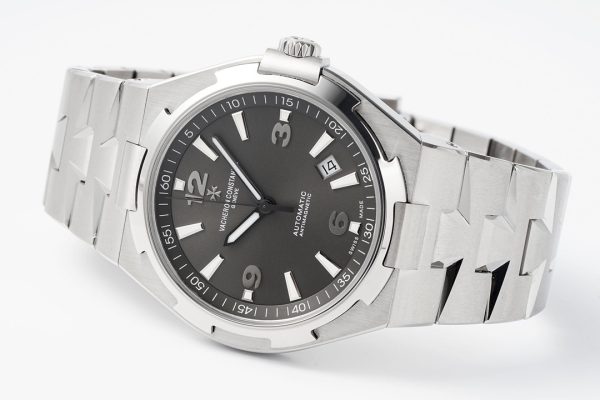 VC Overseas 47040/000W-9500 SS PPF 1:1 Best Edition harmaa kuvioitu Dial SS rannekorun A1226 - Super Clone Watch | 1:1 Paras versio