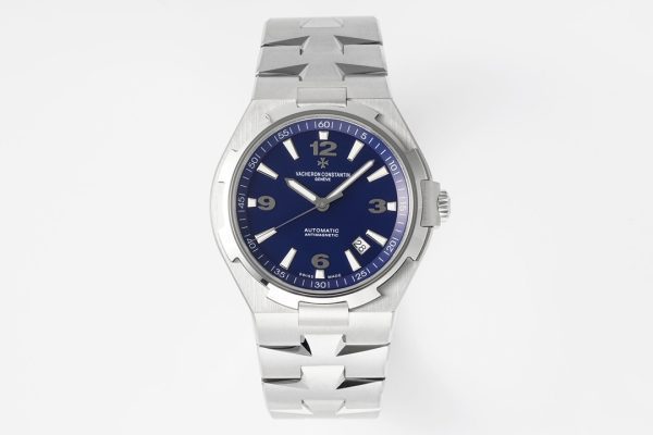 VC Overseas 47040/000A-9008 SS PPF 1:1 Best Edition Blaues strukturiertes Zifferblatt auf Edelstahlarmband A1226 - Super Clone Watch | 1:1 Best Version