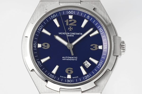 VC Overseas 47040/000A-9008 SS PPF 1:1 Best Edition Blaues strukturiertes Zifferblatt auf Edelstahlarmband A1226 - Super Clone Watch | 1:1 Best Version
