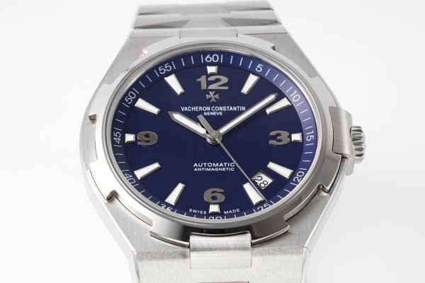 VC Overseas 47040/000A-9008 SS PPF 1:1 Best Edition Blaues strukturiertes Zifferblatt auf Edelstahlarmband A1226 - Super Clone Watch | 1:1 Best Version