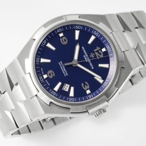 VC Overseas 47040/000A-9008 SS PPF 1:1 Best Edition Blaues strukturiertes Zifferblatt auf Edelstahlarmband A1226 - Super Clone Watch | 1:1 Best Version