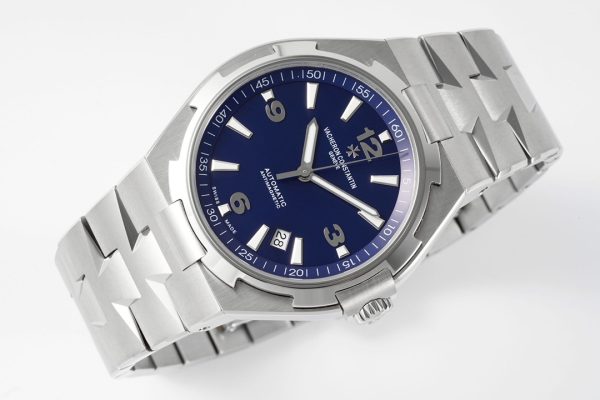 VC Overseas 47040/000A-9008 SS PPF 1:1 Best Edition Blaues strukturiertes Zifferblatt auf Edelstahlarmband A1226 - Super Clone Watch | 1:1 Best Version