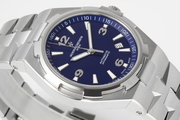 VC Overseas 47040/000A-9008 SS PPF 1:1 Best Edition Blaues strukturiertes Zifferblatt auf Edelstahlarmband A1226 - Super Clone Watch | 1:1 Best Version