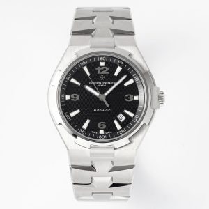VC Overseas 47040/B01A-9094 SS PPF 1:1 Best Edition Black Textured Dial on SS Bracelet A1226 - Super Clone Watch | 1:1 Best Version