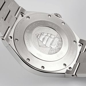VC Overseas 47040/B01A-9094 SS PPF 1:1 Best Edition Schwarzes strukturiertes Zifferblatt auf SS Armband A1226 - Super Clone Watch | 1:1 Best Version