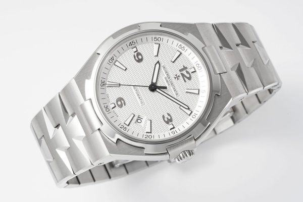 VC Overseas 47040/B01A-9093 SS PPF 1:1 Best Edition White Textured Dial on SS Bracelet A1226 - Super Clone Watch | 1:1 Best Version