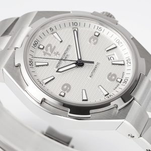 VC Overseas 47040/B01A-9093 SS PPF 1:1 Best Edition White Textured Dial on SS Bracelet A1226 - Super Clone Watch | 1:1 Best Version