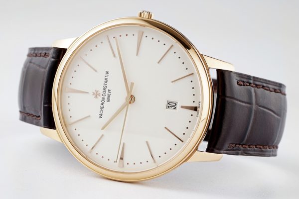 VC Patrimony Date 85180/000R-9248 RG PPF 1:1 Best Edition White Dial on Brown Leather Strap MIYOTA 9015 - Super Clone Watch | 1:1 Best Version