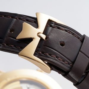 VC Patrimony Date 85180/000R-9248 RG PPF 1:1 Best Edition White Dial on Brown Leather Strap MIYOTA 9015 - Super Clone Watch | 1:1 Best Version