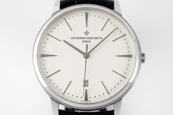 Patrimony Date 85180/000G-9230 SS PPF 1:1 Best Edition White Dial on Black Leather Strap MIYOTA 9015 - Super Clone Watch | 1:1 Best Version