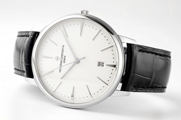 Patrimony Date 85180/000G-9230 SS PPF 1:1 Best Edition White Dial on Black Leather Strap MIYOTA 9015 - Super Clone Watch | 1:1 Best Version