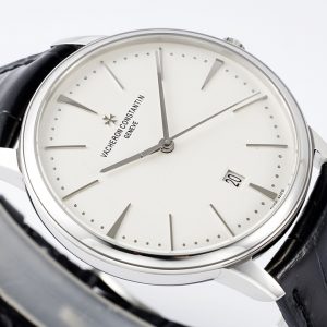 Patrimony Date 85180/000G-9230 SS PPF 1:1 Best Edition White Dial on Black Leather Strap MIYOTA 9015 - Super Clone Watch | 1:1 Best Version