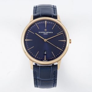 VC Patrimony Date 85180/000R-B515 RG PPF 1:1 Best Edition Blue Dial on BlueLeather Strap MIYOTA 9015 - Super Clone Watch | 1:1 Best Version