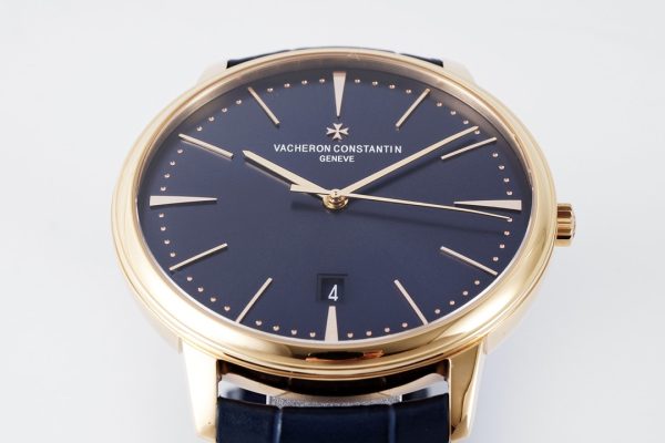 VC Patrimony Date 85180/000R-B515 RG PPF 1:1 Best Edition Blue Dial on BlueLeather Strap MIYOTA 9015 - Super Clone Watch | 1:1 Best Version