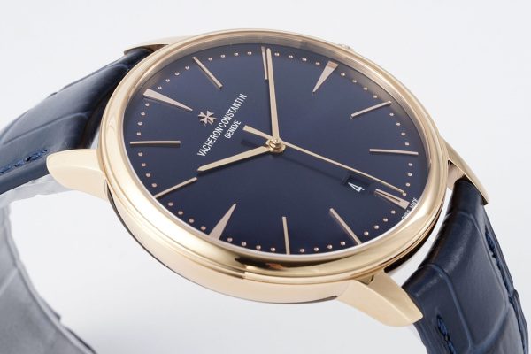 VC Patrimony Date 85180/000R-B515 RG PPF 1:1 Best Edition Blue Dial on BlueLeather Strap MIYOTA 9015 - Super Clone Watch | 1:1 Best Version
