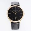 VC Patrimony Date 85180/000R-9232 RG PPF 1:1 Best Edition Μαύρο καντράν σε μαύρο δερμάτινο λουράκι MIYOTA 9015 - Super Clone Watch | 1:1 Best Version
