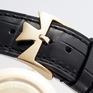 VC Patrimony Date 85180/000R-9232 RG PPF 1:1 Best Edition Black Dial on Black Leather Strap MIYOTA 9015 - Super Clone Watch | 1:1 Best Version