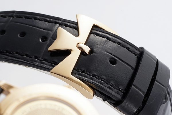 VC Patrimony Date 85180/000R-9232 RG PPF 1:1 Best Edition Black Dial on Black Leather Strap MIYOTA 9015 - Super Clone Watch | 1:1 Best Version