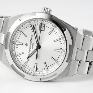VC Overseas 4500V/110A-B126 SS PPF 1:1 Best Edition Silver Dial on SS Bracelet A5100 - Super Clone Watch | 1:1 Best Version