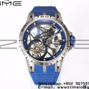 RD Excalibur RDDBEX0546 BBR 1:1 Best Edition Skeleton Blue Dial on Blue Rubber Strap A2136 Tourbillon V4 - Super Clone Watch | 1:1 Best Version