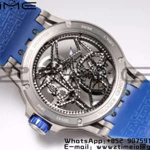 RD Excalibur RDDBEX0546 BBR 1:1 Mejor Edición Esqueleto Esfera Azul con Correa de Caucho Azul A2136 Tourbillon V4 - Super Clone Watch | 1:1 Mejor Versión