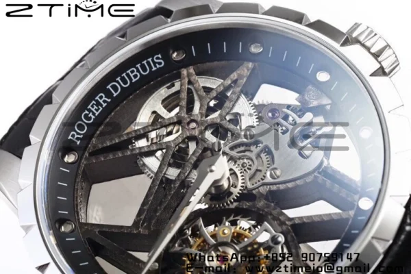 RD Excalibur Rddbex0393 SS  BBRF 1:1 Best Edition Skeleton Dial on Black Leather Strap A2136 Tourbillon V4 - Super Clone Watch | 1:1 Best Version