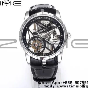 RD Excalibur Rddbex0393 SS  BBRF 1:1 Best Edition Skeleton Dial on Black Leather Strap A2136 Tourbillon V4 - Super Clone Watch | 1:1 Best Version