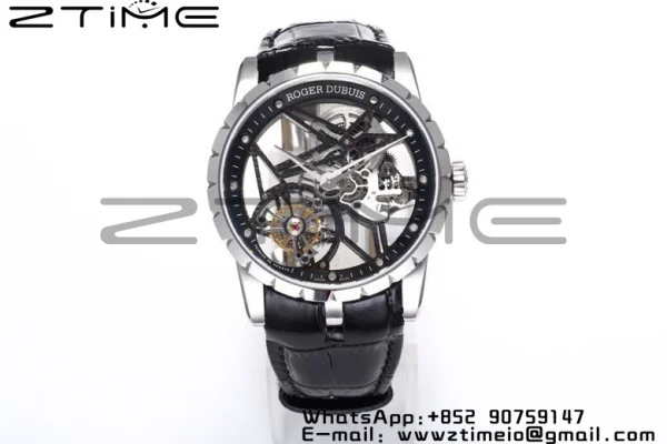 RD Excalibur Rddbex0393 SS  BBRF 1:1 Best Edition Skeleton Dial on Black Leather Strap A2136 Tourbillon V4 - Super Clone Watch | 1:1 Best Version