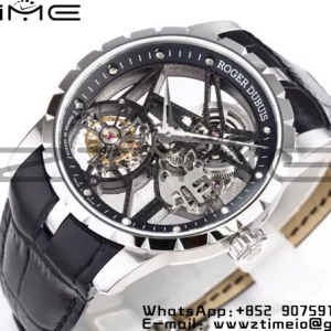 RD Excalibur Rddbex0393 SS  BBRF 1:1 Best Edition Skeleton Dial on Black Leather Strap A2136 Tourbillon V4 - Super Clone Watch | 1:1 Best Version