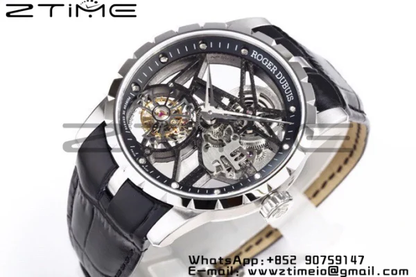 RD Excalibur Rddbex0393 SS  BBRF 1:1 Best Edition Skeleton Dial on Black Leather Strap A2136 Tourbillon V4 - Super Clone Watch | 1:1 Best Version