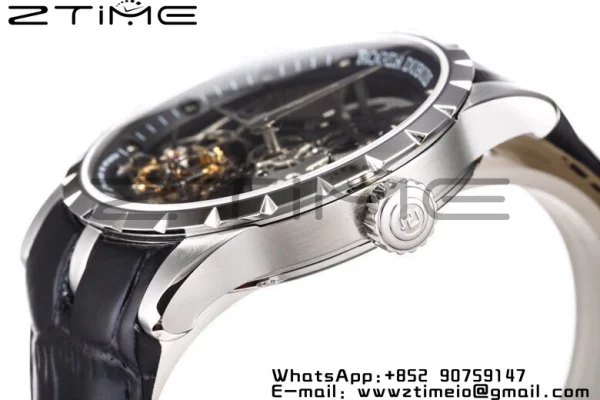 RD Excalibur Rddbex0393 SS  BBRF 1:1 Best Edition Skeleton Dial on Black Leather Strap A2136 Tourbillon V4 - Super Clone Watch | 1:1 Best Version