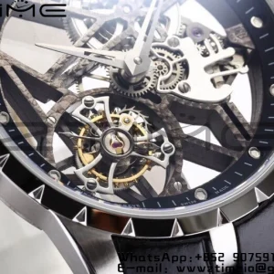 RD Excalibur Rddbex0393 SS  BBRF 1:1 Best Edition Skeleton Dial on Black Leather Strap A2136 Tourbillon V4 - Super Clone Watch | 1:1 Best Version