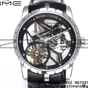 RD Excalibur Rddbex0393 SS  BBRF 1:1 Best Edition Skeleton Dial on Black Leather Strap A2136 Tourbillon V4 - Super Clone Watch | 1:1 Best Version