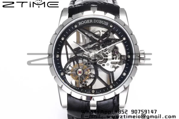 RD Excalibur Rddbex0393 SS  BBRF 1:1 Best Edition Skeleton Dial on Black Leather Strap A2136 Tourbillon V4 - Super Clone Watch | 1:1 Best Version