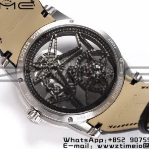RD Excalibur Rddbex0393 SS  BBRF 1:1 Best Edition Skeleton Dial on Black Leather Strap A2136 Tourbillon V4 - Super Clone Watch | 1:1 Best Version