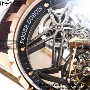 RD Excalibur Rddbex0393 RG  BBRF 1:1 Best Edition Skeleton Dial on Brown Leather Strap A2136 Tourbillon V4 - Super Clone Watch | 1:1 Best Version