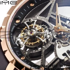 RD Excalibur Rddbex0393 RG  BBRF 1:1 Best Edition Skeleton Dial on Brown Leather Strap A2136 Tourbillon V4 - Super Clone Watch | 1:1 Best Version