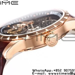 RD Excalibur Rddbex0393 RG  BBRF 1:1 Best Edition Skeleton Dial on Brown Leather Strap A2136 Tourbillon V4 - Super Clone Watch | 1:1 Best Version