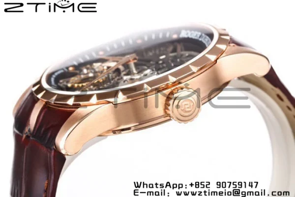 RD Excalibur Rddbex0393 RG  BBRF 1:1 Best Edition Skeleton Dial on Brown Leather Strap A2136 Tourbillon V4 - Super Clone Watch | 1:1 Best Version