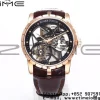 RD Excalibur Rddbex0393 RG BBRF 1:1 Best Edition Skeleton Dial σε καφέ δερμάτινο λουράκι A2136 Tourbillon V4 - Super Clone Watch | 1:1 Best Version