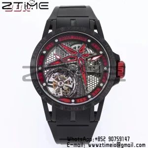 RD EXCALIBUR SPIDER RDDBEX0817 BBRF Best Edition Skeleton Black Dial on Black Rubber Strap A2136 Tourbillon - Super Clone Watch | 1:1 Best Version