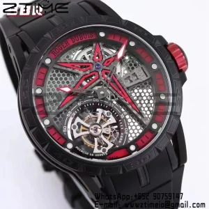 RD EXCALIBUR SPIDER RDDBEX0817 BBRF Best Edition Skeleton Black Dial on Black Rubber Strap A2136 Tourbillon - Super Clone Watch | 1:1 Best Version