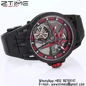 RD EXCALIBUR SPIDER RDDBEX0817 BBRF Best Edition Skeleton Black Dial on Black Rubber Strap A2136 Tourbillon - Super Clone Watch | 1:1 Best Version