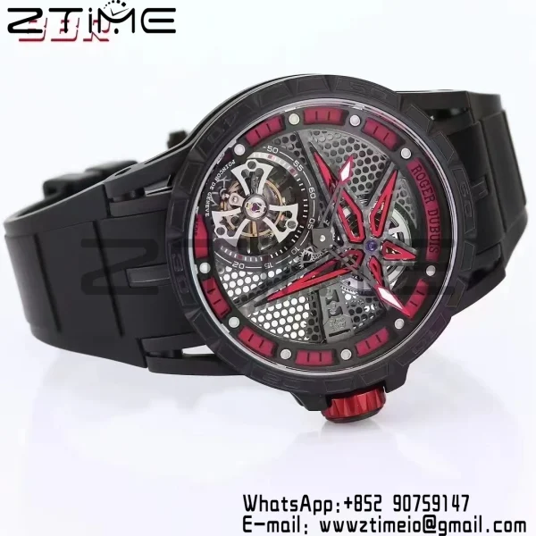 RD EXCALIBUR SPIDER RDDBEX0817 BBRF Best Edition Skeleton Black Dial on Black Rubber Strap A2136 Tourbillon - Super Clone Watch | 1:1 Best Version