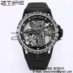 RD EXCALIBUR SPIDER RDDBEX0815 BBRF Best Edition Skeleton Black Dial on Black Rubber Strap A2136 Tourbillon - Super Clone Watch | 1:1 Best Version