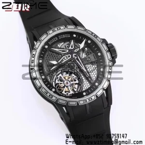 RD EXCALIBUR SPIDER RDDBEX0815 BBRF Best Edition Skeleton Black Dial on Black Rubber Strap A2136 Tourbillon - Super Clone Watch | 1:1 Best Version